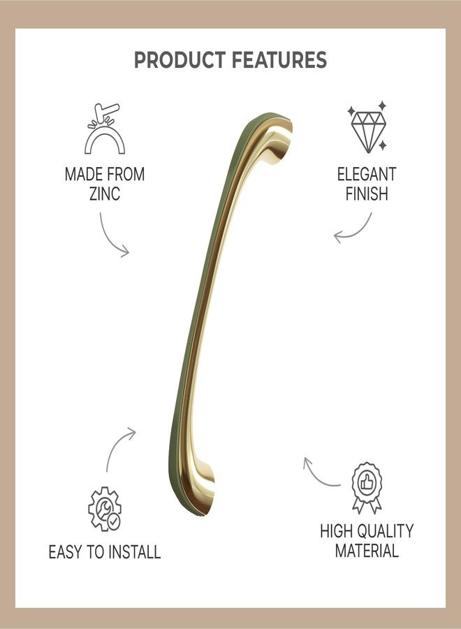 LAPO مجموعة مقابض أدراج لابو مكونة من 6 قطع للمطبخ، مقابض سحب للخزائن والأدراج، مقابض نوافذ (4 بوصة، أخضر-ذهبي، عبوة من 6 قطع) - Image 3